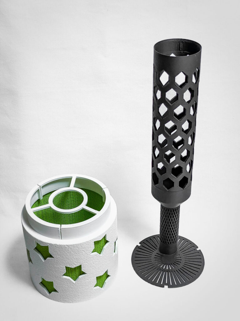 3Dプリンターで自作した鉢とモスポール