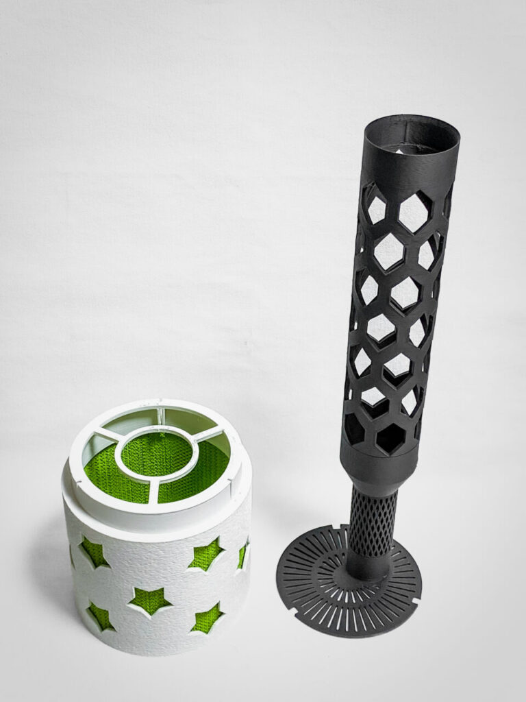 3Dプリンターで自作した鉢とモスポール