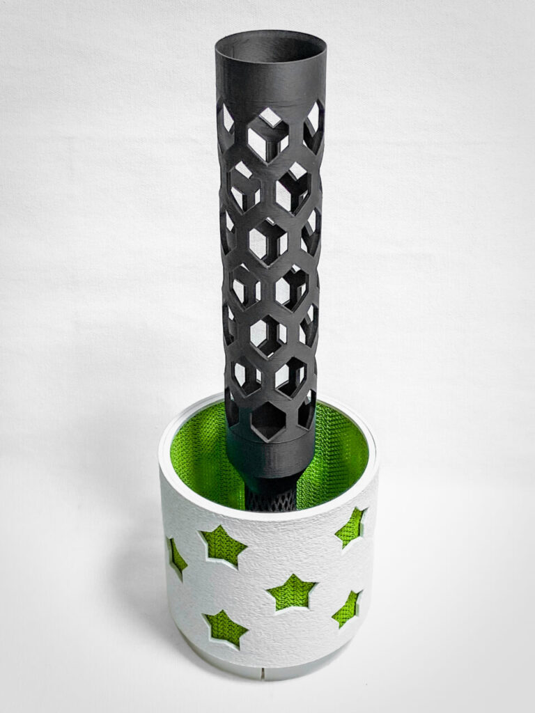 3Dプリンターで自作した鉢とモスポール